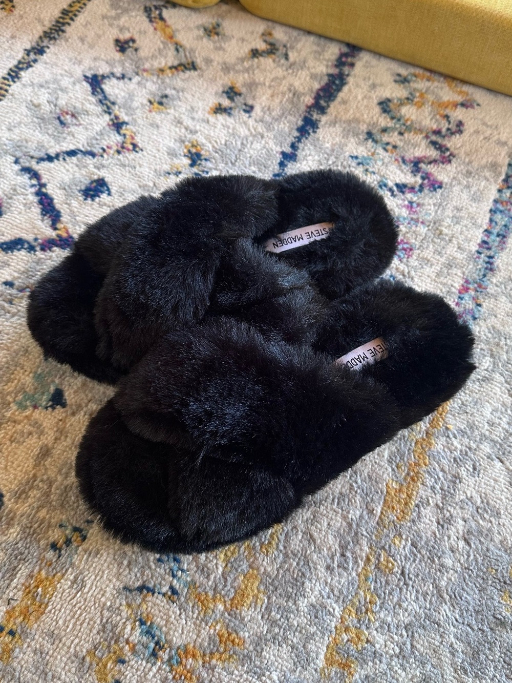 Steve Madden Black Slide Slippers